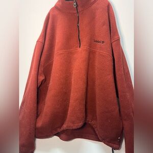 Timberland Men's Zip-Up Sweater in Deep Red